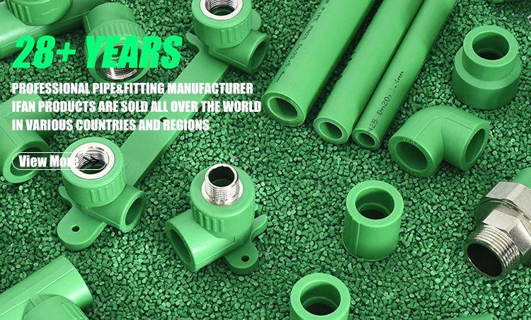 Ifan Wholesale Plastic Green PPR Material Plumbing Fittings High Pressure Pn25 Brass Union Ball Valve