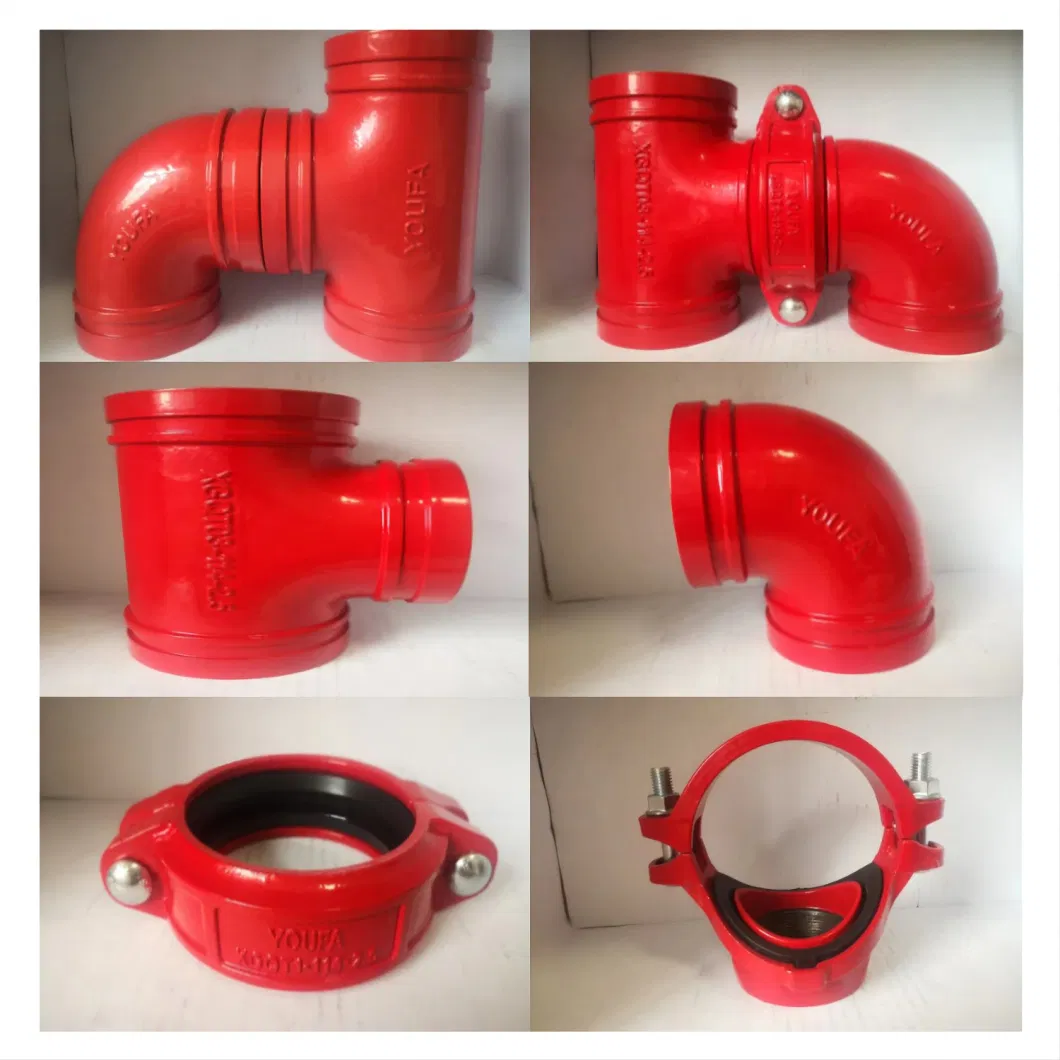 Tee/Elbow/Cross/Flange/Reducer/Cap/Grooved Pipe Fittings Grooved Couplings and Fittings for Fire Protection