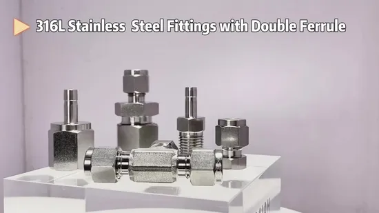 High Pressure PT and NPT Thread Double Ferrule Tube Connector 316L Stainless Steel Hydraulic Fittings 